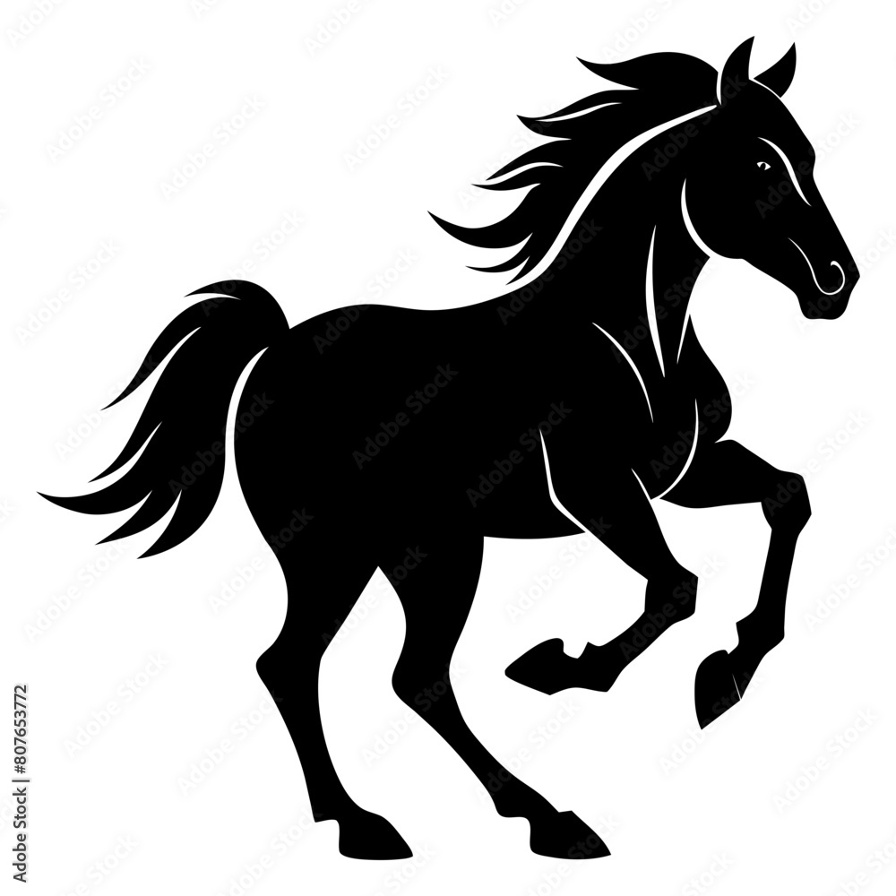 horse silhouette vector isolated on white