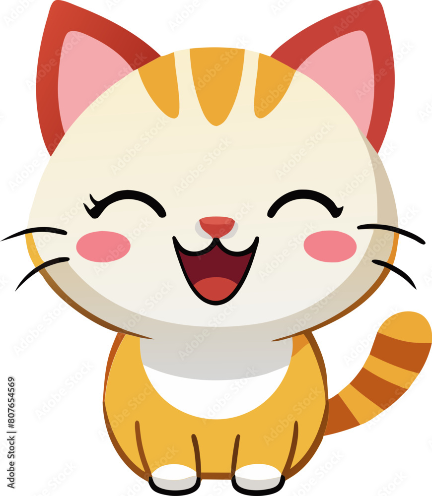 Obraz premium cute cartoon cat illustration