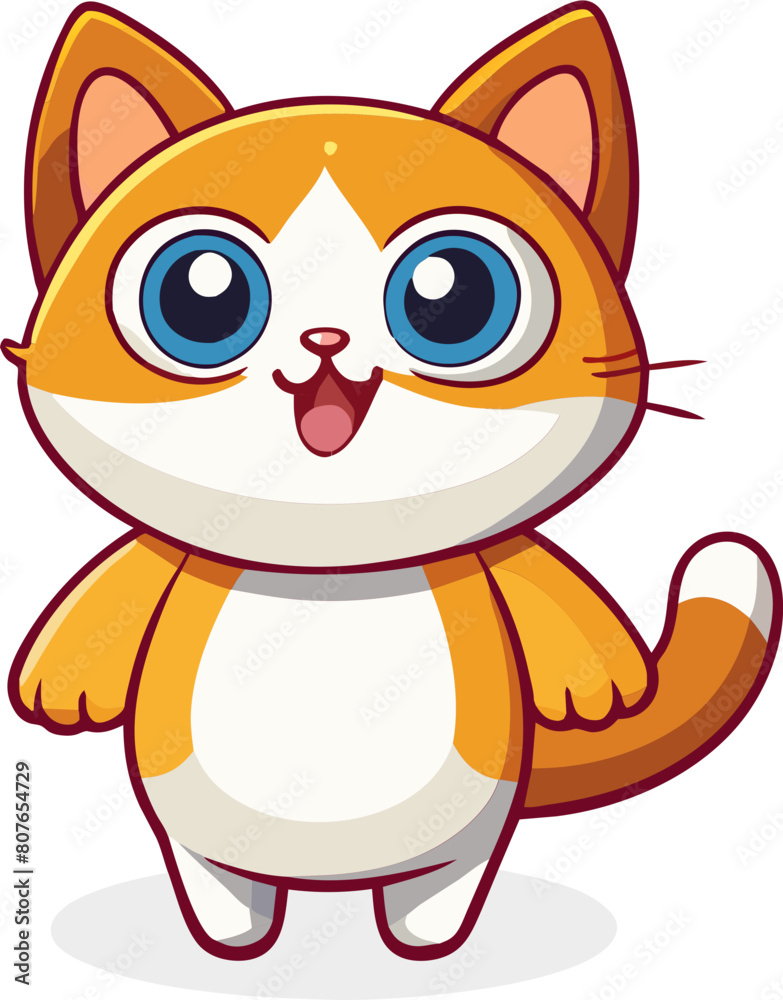 Obraz premium cute cartoon cat illustration