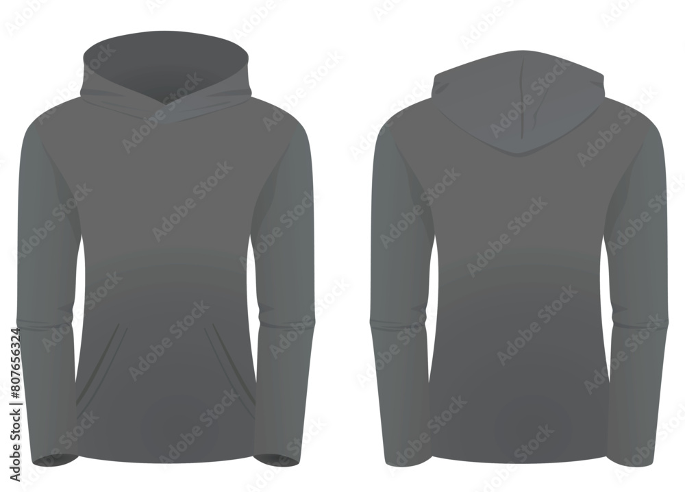 Woman grey hoodie. vector illustration Woman grey hoodie. vector illustration