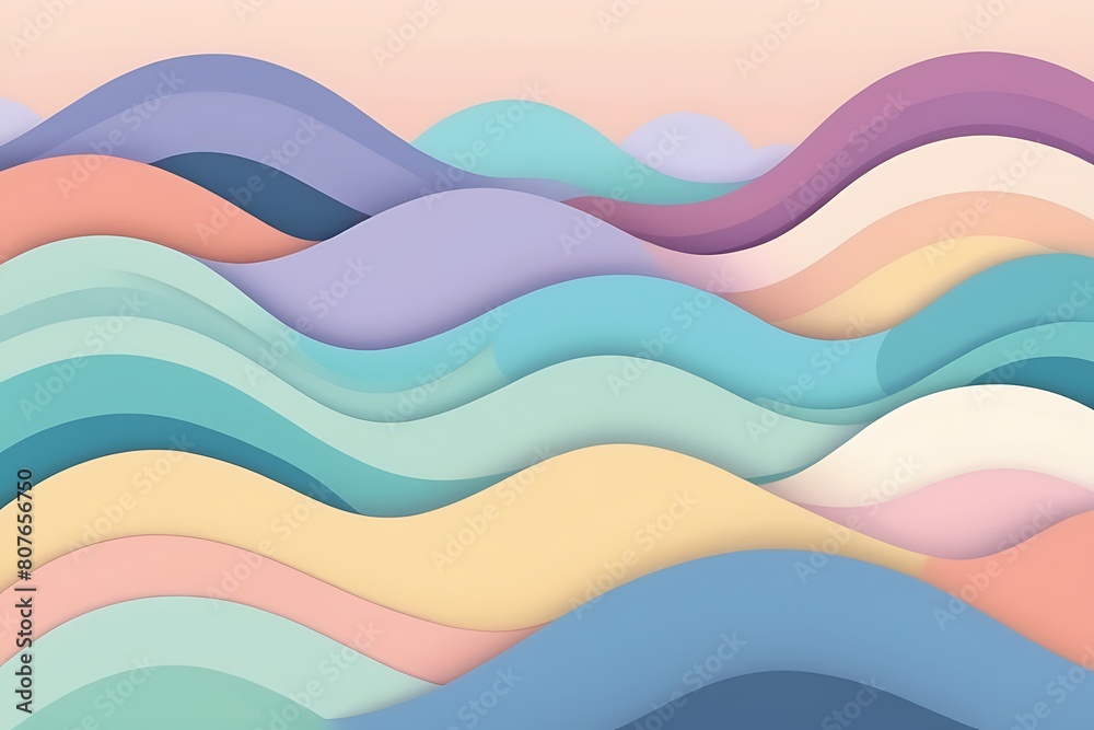 パステルウェーブ背景, 可愛らしいガーリッシュカラーウェーブ背景
