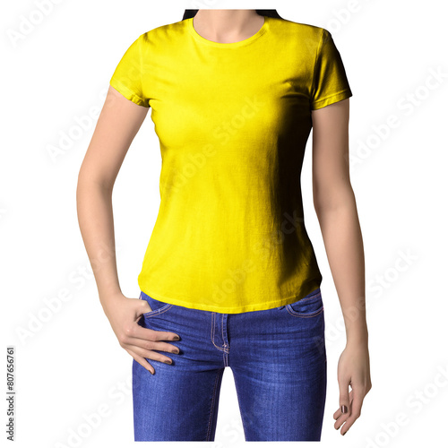Use this Front View Stylish Crew Neck T Shirt Mockup In Golden Kiwi Color, to make your design is displayed as effectively and more beautiful.