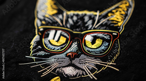 Cute and attractive wallpaper of kitty wearing attractive glasses. Cute Cat wallpaper. photo