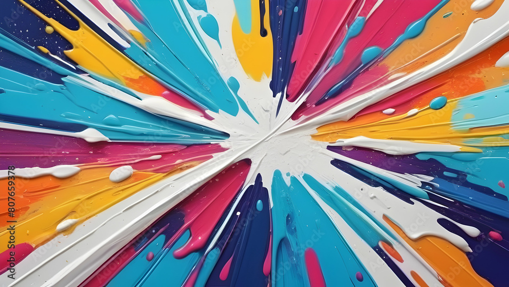 Fototapeta premium Multicolor dynamic background. Bright artistic splashes. Abstract painting color texture