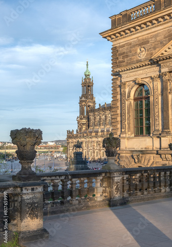 Theaterplatz,Kathedrale Sanctissimae Trinitatis, Semperoper, Dresden Germany .