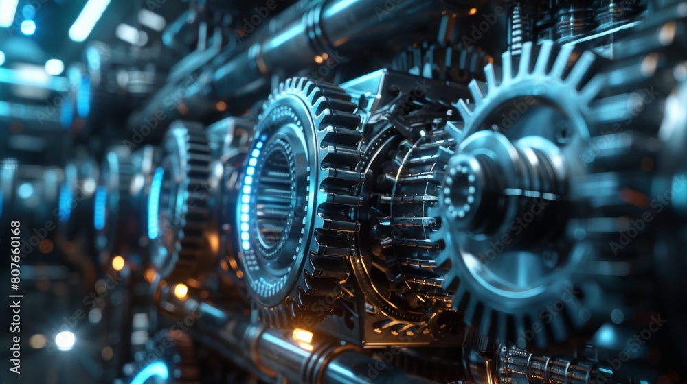 A factory with gears, symbolizing the industrial machine. A factory with gears, symbolizing the industrial machine.