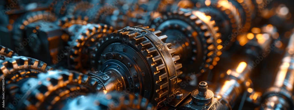 Obraz premium A factory with gears, symbolizing the industrial machine.