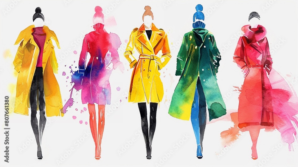 Contemporary and colorful fashion illustrations