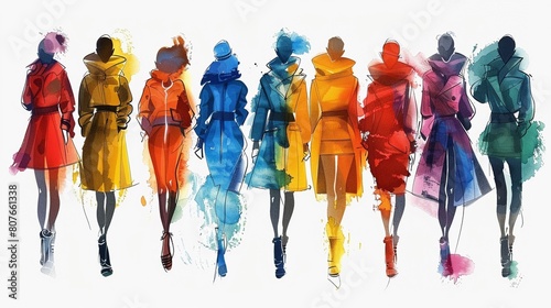 Contemporary and colorful fashion illustrations