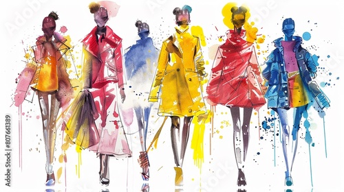 Contemporary and colorful fashion illustrations