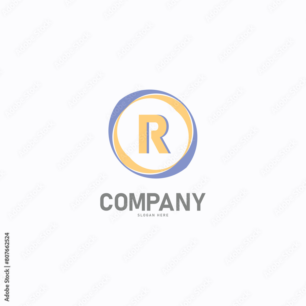 Letter R logo. Initial flat letter logo design template Letter R logo. Initial flat letter logo design template