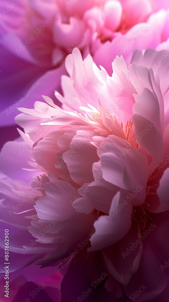 Gentle Blossom: Witness the slow bloom of the Peony, unfolding in serene splendor, captured in extreme macro.