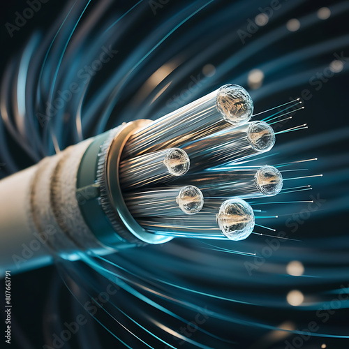 Fiber optic cable image. Generative AI