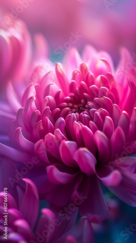 The Chrysanthemum's slow bloom in extreme macro, its intricate patterns slowly emerging.