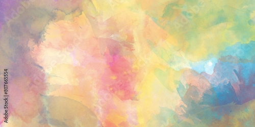  Colorful and bright watercolor background texture with grunge watercolor splashes  Abstract bright and shinny lovely soft color watercolor background, pastel watercolor paper textured illustration.