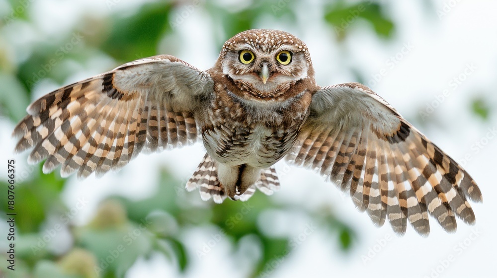 Obraz premium Bird of prey with large wings spread wide in flight