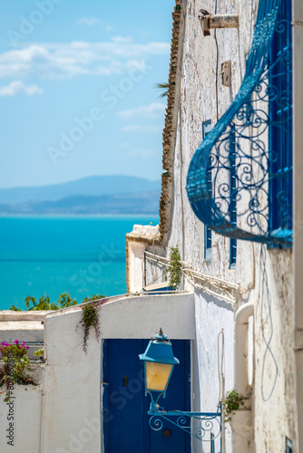 Vue sur mer depuis le village de Sidi Bou Saïd photo