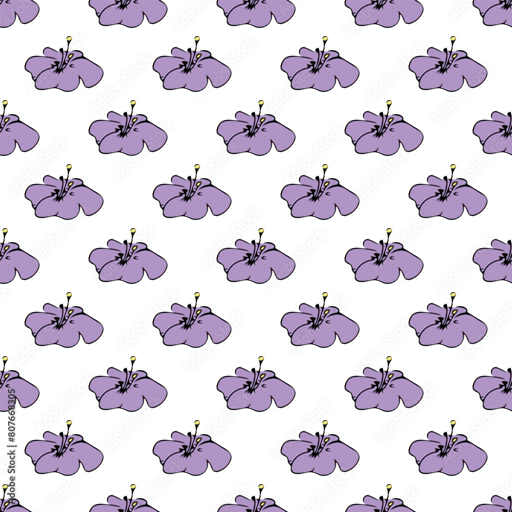 Fototapeta premium Summer seamless pattern with flowers doodle for decorative print, wrapping paper, greeting cards, wallpaper and fabric