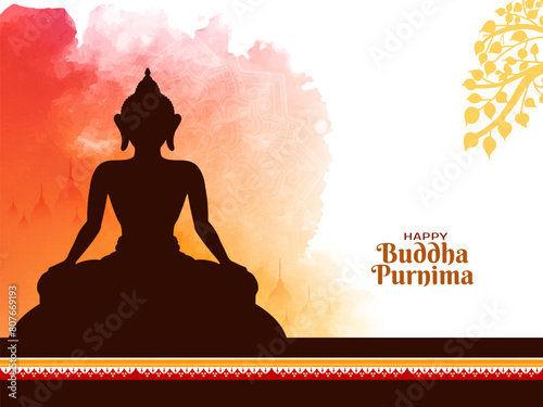 Happy Buddha Purnima Indian traditional festival background