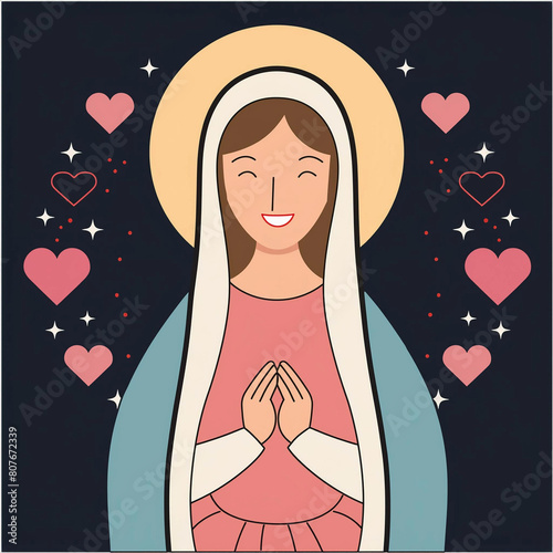 Month Of Mother Mary designs for posters, banner, cards, greetings..