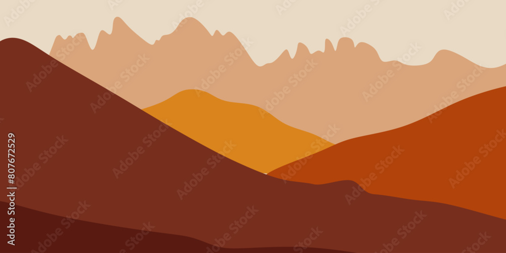 Abstract mountain bohemian landscape vector illustration Abstract mountain bohemian landscape vector illustration