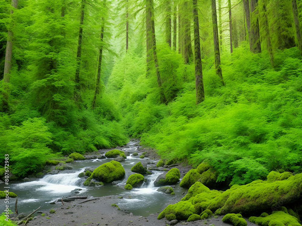 Obraz premium stream in the forest