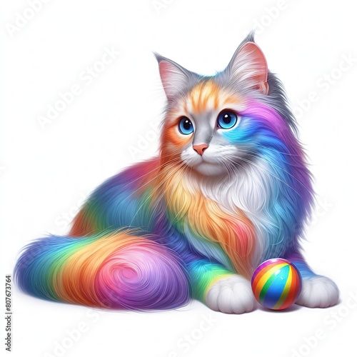 Cat with 7 colors of the rainbow © Do Trong Danh