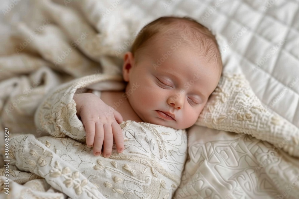 Newborn wrapped in a soft swaddle blanket Newborn wrapped in a soft swaddle blanket
