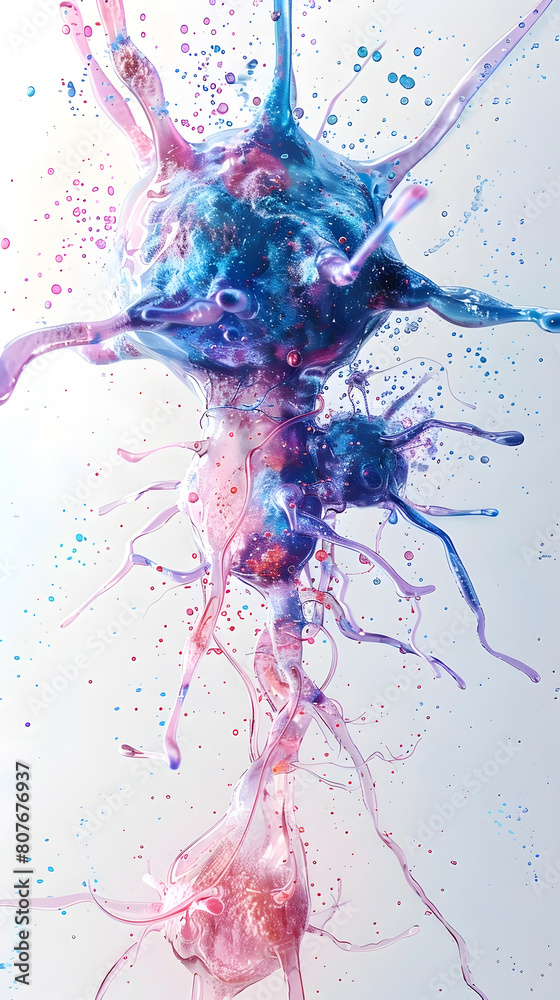 Fototapeta premium Captivating Bioelectric Interplay:Visualizing the Dynamics of Neural Development