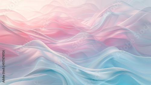 A tranquil flow of soft pink and pale blue waves evokes the ethereal beauty of silk in motion
