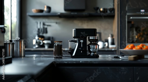 Coffee grinder on the kitchen countertop