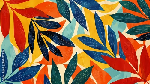 colorful olives plants pattern illustration poster background