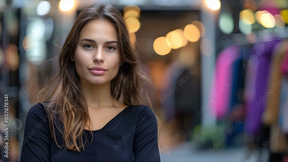 Stylish vlogger poses at clothing boutique entrance. Concept Fashion Vlogging, Stylish Poses, Clothing Boutique, OOTD, Outfit Inspiration Stylish vlogger poses at clothing boutique entrance. Concept Fashion Vlogging, Stylish Poses, Clothing Boutique, OOTD, Outfit Inspiration