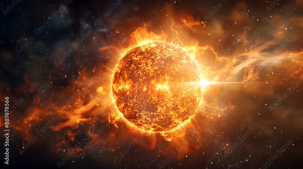 Captivating Journey of Solar Wind from Sun's Corona to Vast Cosmic Expanse in Watercolor Captivating Journey of Solar Wind from Sun's Corona to Vast Cosmic Expanse in Watercolor