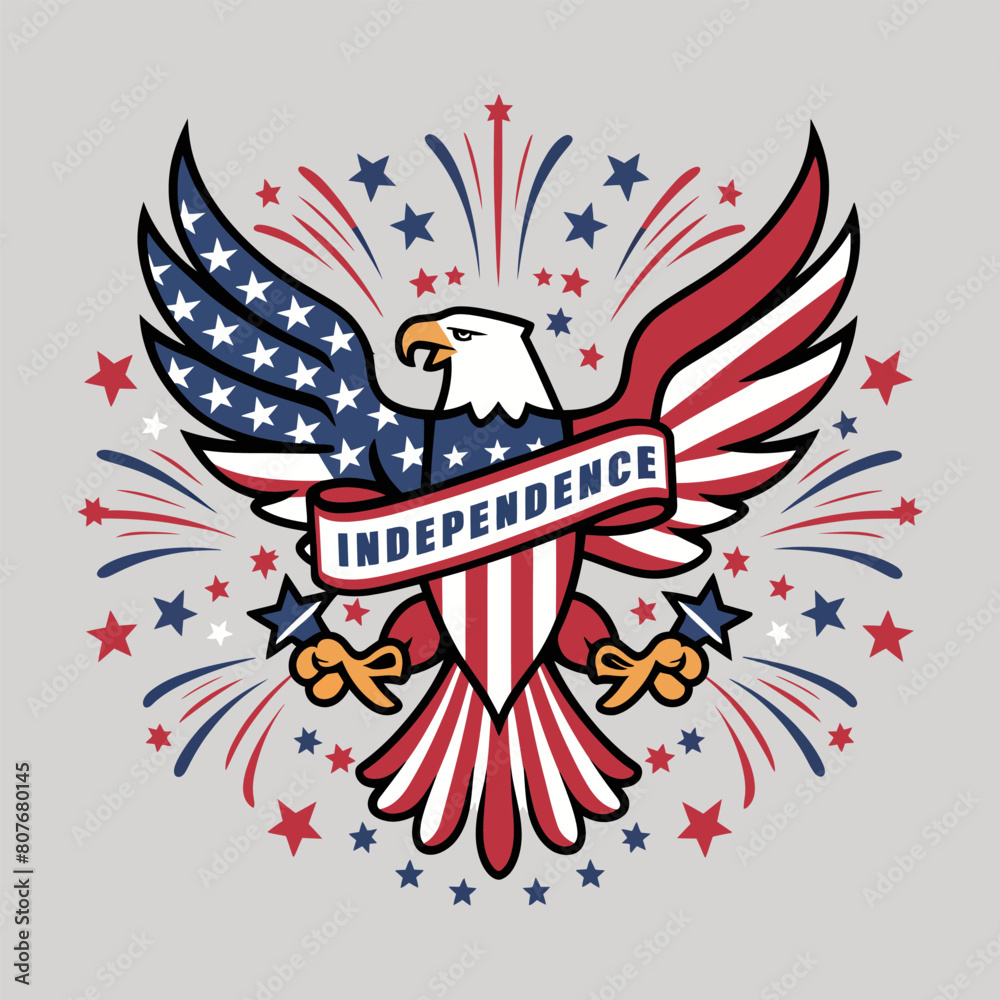 eagle for USA Independence Day vector t-shirt design 