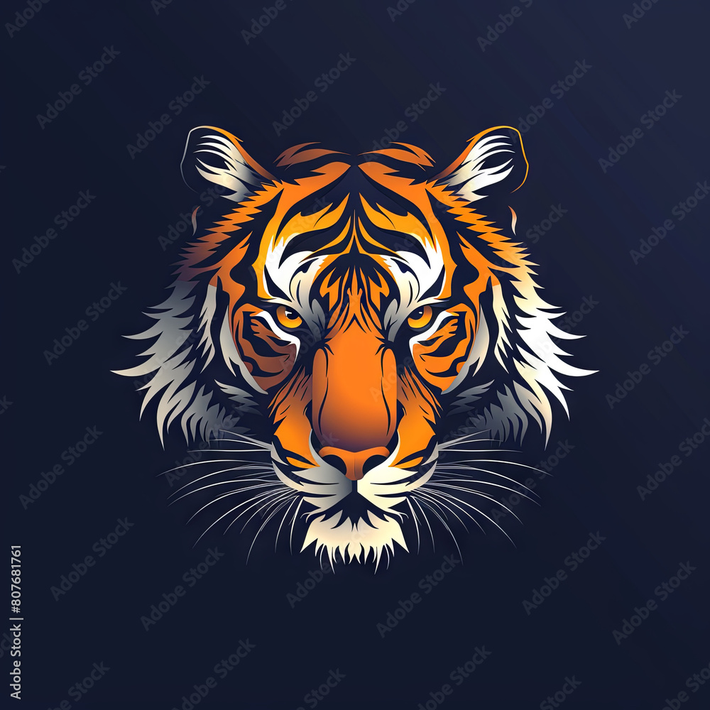 tiger logo design, black background