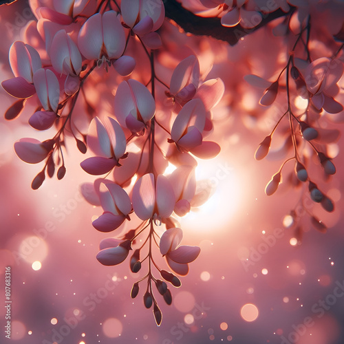 Wallpaper Mural acacia flower.Generative AI Torontodigital.ca