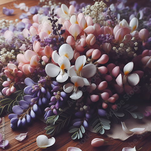 Wallpaper Mural acacia flower.Generative AI Torontodigital.ca