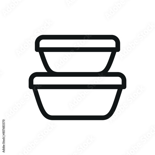 Food container isolated icon, food storage containers vector symbol with editable stroke