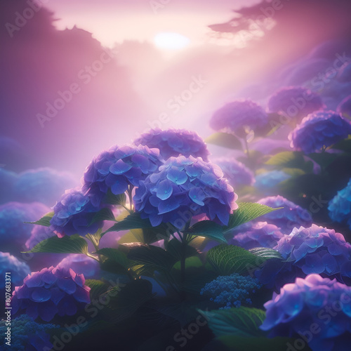 Wallpaper Mural hydrangea flower.Generative AI Torontodigital.ca