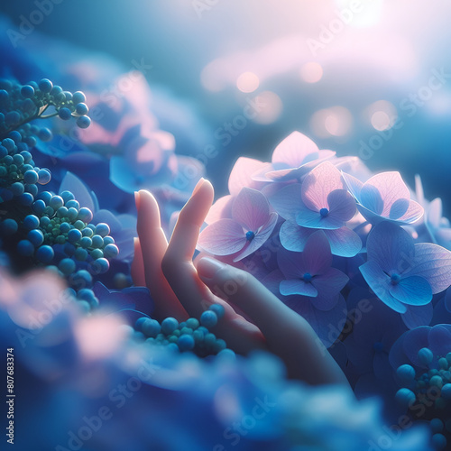 Wallpaper Mural hydrangea flower.Generative AI Torontodigital.ca