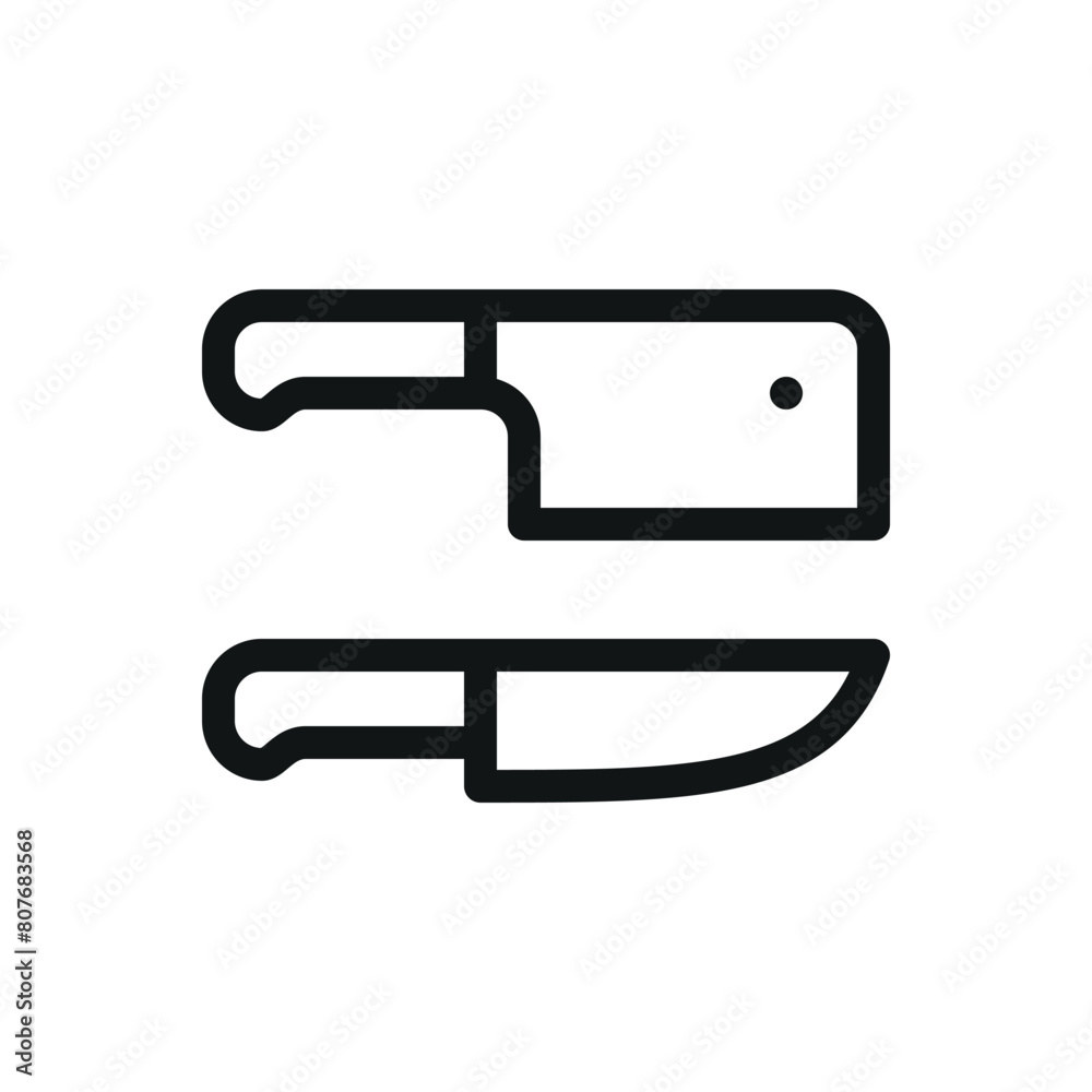 Kitchen knives isolated icon, chef's knives vector symbol with editable stroke Kitchen knives isolated icon, chef's knives vector symbol with editable stroke