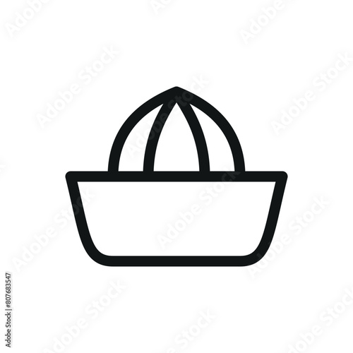 Manual juicer isolated icon, manual hand squeezer vector symbol with editable stroke