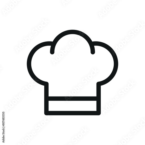 Chef hat isolated icon, kitchener vector symbol with editable stroke