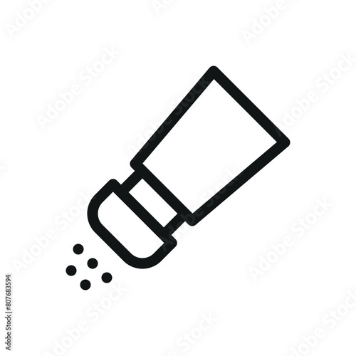 Salt shaker isolated icon, pepper shaker vector symbol with editable stroke