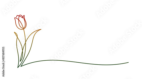 The one line symbol of a tulip flower.