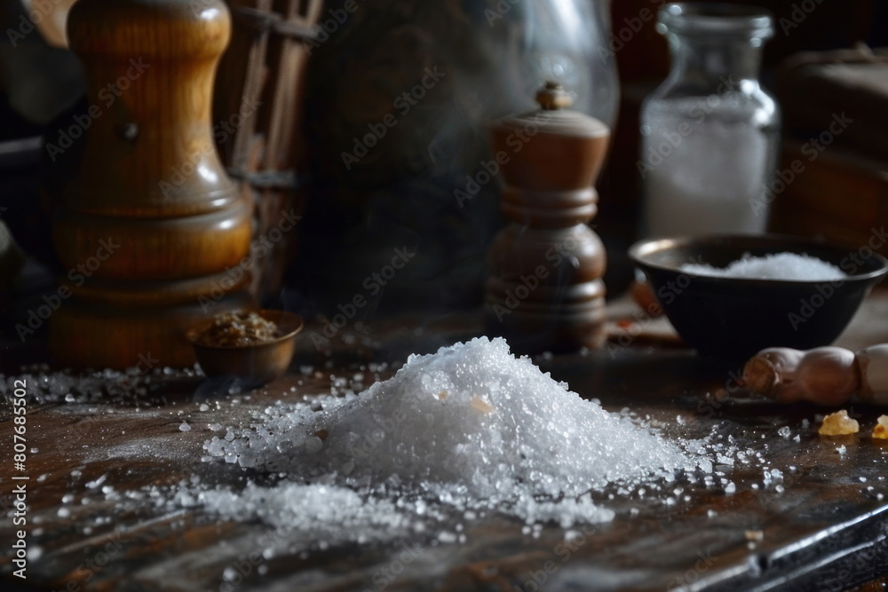 Salt is on the table for food Salt is on the table for food