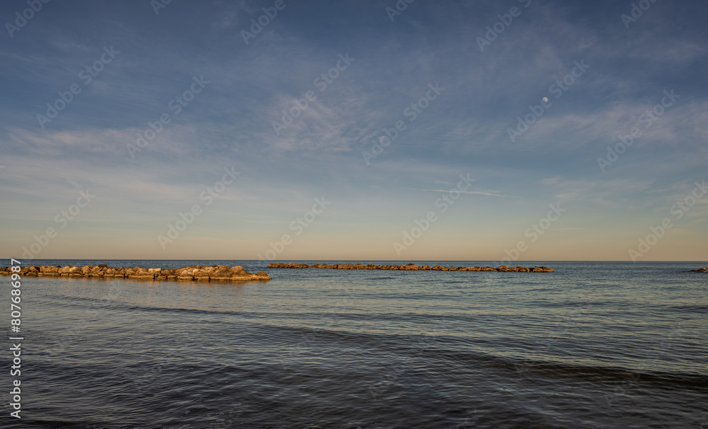 Obraz premium Adriatic Sea. Martinsicuro, Teramo. Spectacular sunset