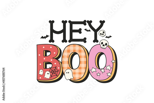 Hey Boo, Cute Halloween Sublimation Design