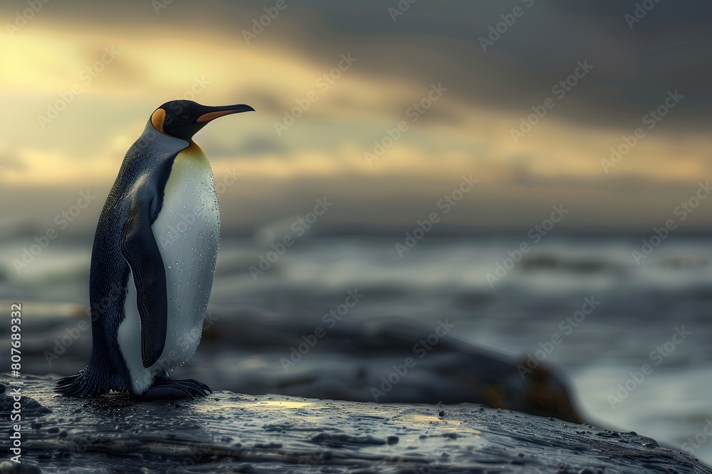 Fototapeta premium Realistic Penguin 3D render on fantasy and fufure.